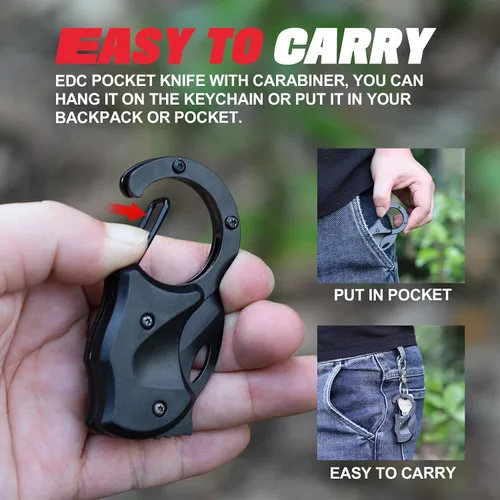 Miniatura 5 de ZAVIT Regalos para hombres, hermano, cuchillo de bolsillo pequeño para hombres, rellenos de calcetines de Navidad, llavero, cortador de caja