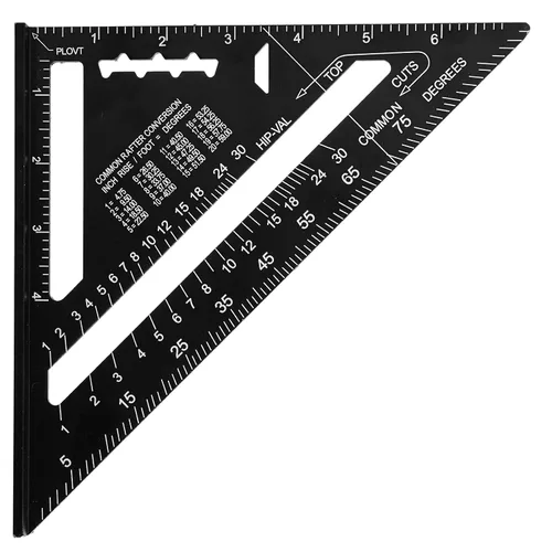 Miniatura 8 de Beslands Escuadra de Viga de 7 pulgadas con Nivel, Regla Triangular de Metal de Aluminio Escuadra de Carpintero Herramienta de Trazado para Negro