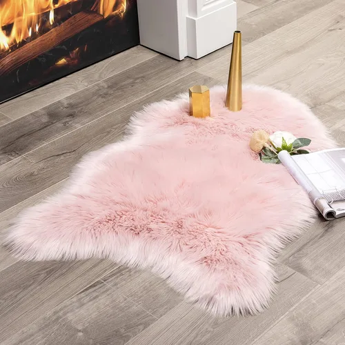 Miniatura 45 de MIULEE Alfombra de Piel de Oveja Sintética de 3 x 5 Pies, Alfombras de Área Mullidas de Lujo - Alfombra Decorativa Shag Súper Suave para Dormitorio