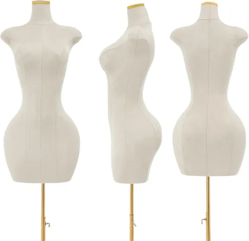 Miniatura 4 de Torso de maniquí femenino de talla grande con soporte, ajustable de 59 a 83 pulgadas, maniquí de cuerpo completo para tienda de ropa, tienda