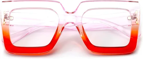 Miniatura 12 de Gafas de luz azul extragrandes para mujer, moda, gafas de computadora de lente cuadrada gruesa, sin receta, gafas negras, A1 negro