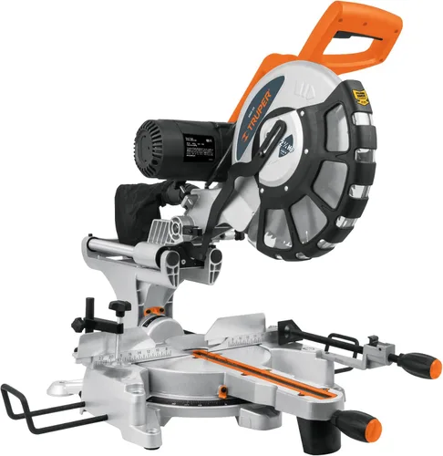 TRUPER SINCO-12X Sierra ingletadora compuesta de doble bisel de 12 pulgadas con línea láser, 2 3/4 HP (hoja de sierra de madera incluida)
