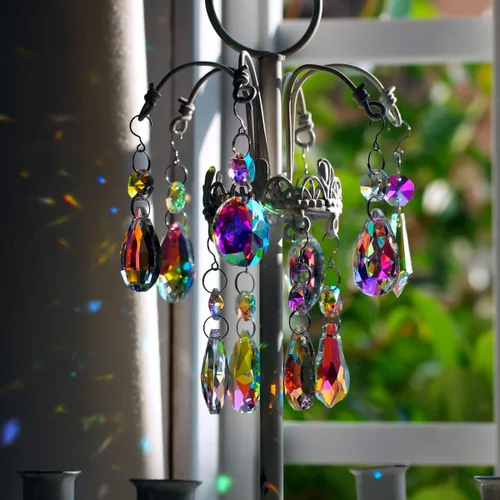 Miniatura 3 de Prisma de cristal colgante para ventanas, decoración de candelabro, arco iris, 12