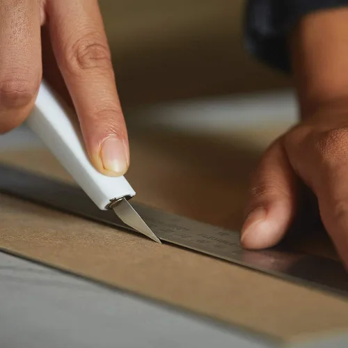 Miniatura 6 de Fiskars Exacto, cuchillo de precisión para manualidades, hoja multiusos con cubierta protectora, acero y 196010-1006 hojas número 11 estándar, 5