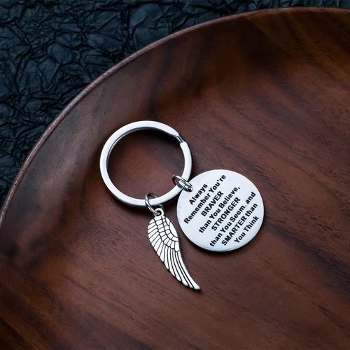 Miniatura 2 de SANNYRA Inspirational Gifts Keychain Stainless Steel Pendant Keychain Key Ring Gift for Women