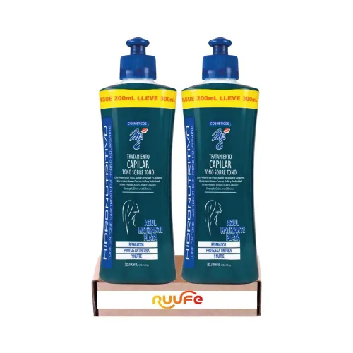 Tono sobre Tono MyE Tratamiento capilar Azul Matizante Plata (paquete de 2) Tono sobre Tono Azul Matizante Plata 10.1 fl oz Matizante Capilar Azul