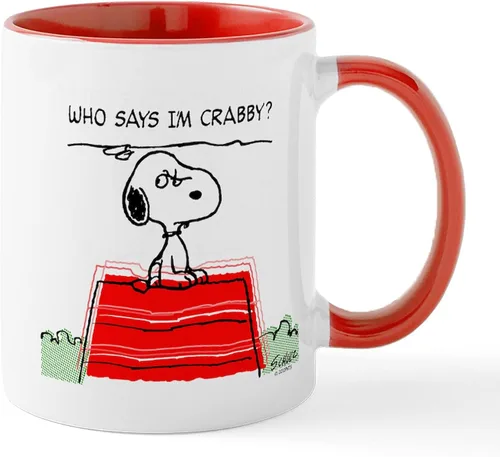 Miniatura 32 de CafePress Crabby Snoopy - Taza de café de cerámica (11 oz)