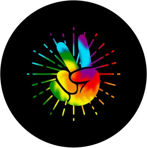 Miniatura 5 de Peace Sign Retro Hand Symbol Tie Dye 60s 70s Hippie Pattern PopSockets PopGrip: Swappable Grip for Phones & Tablets