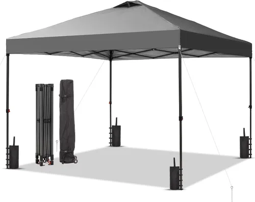 Miniatura 16 de GDY 10x10FT Pop-Up Canopy Tent — with 4-Side Walls & Vented Top, Portable Outdoor Event Tent for Garden, Poolside, Parks, Parties,Camping, White.