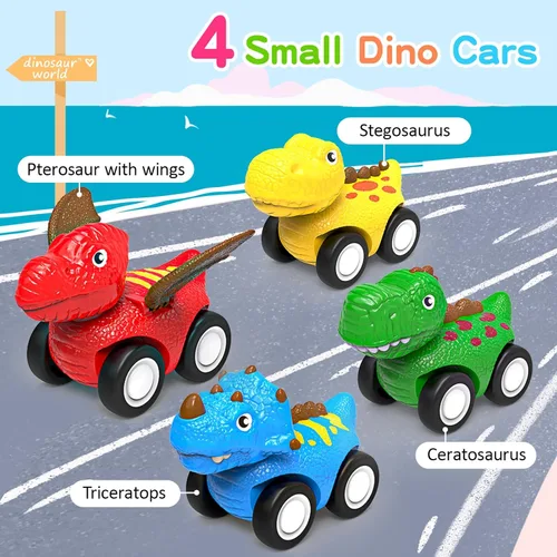 Miniatura 8 de ENJSD Juguetes para niños de 1, 2, 3, 4 años, juguetes 5 en 1 para edades de 2 a 4 años con 4 juguetes de dinosaurio para niños de 3 a 5 años, Verde