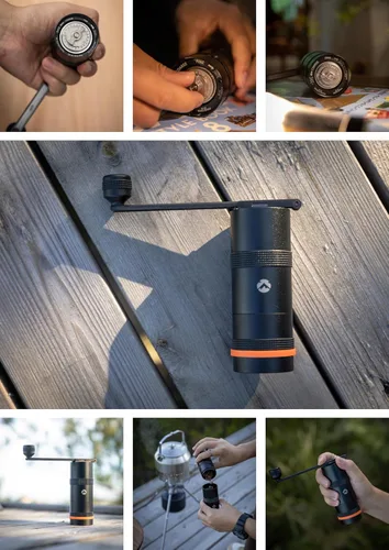 Miniatura 7 de CAMPINGMOON Molinillo de café manual portátil con mango plegable integrado, molinillo de mano CNC de acero inoxidable, molino cónico profesional