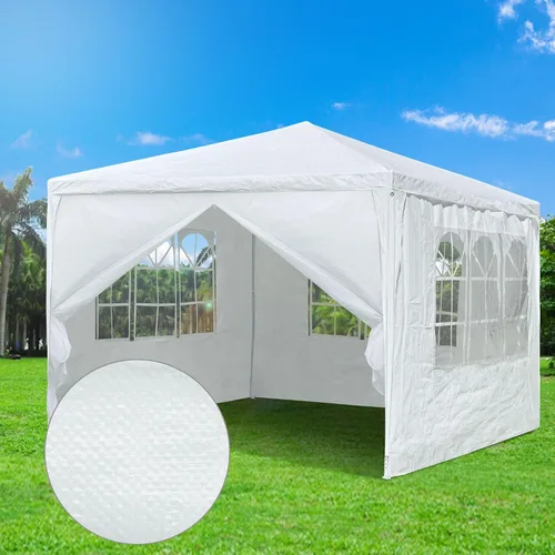 Miniatura 8 de Yescom Tienda de campaña blanca de 10 x 10 pies para exteriores, boda, fiesta, patio, con toldo extraíble de pared lateral para eventos de fiestas