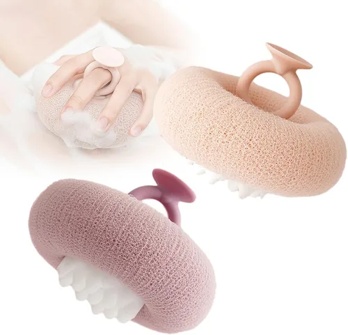 Miniatura 9 de Bola de baño con ventosa de girasol súper suave, bola de baño de girasol 2 en 1 con ventosa colgante y absorbible, esponjas de baño exfoliantes