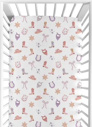 Miniatura 7 de Sweet Jojo Designs Sábana bajera ajustable de animales de granja para cuna portátil para cuna o paquete y juego - Acuarela de granja caballo, vaca