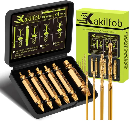 Miniatura 10 de Juego de extractor de tornillos, 14 piezas, juego de brocas de giro izquierdo, juego de extractor de tornillos pelados, kit extractor de pernos
