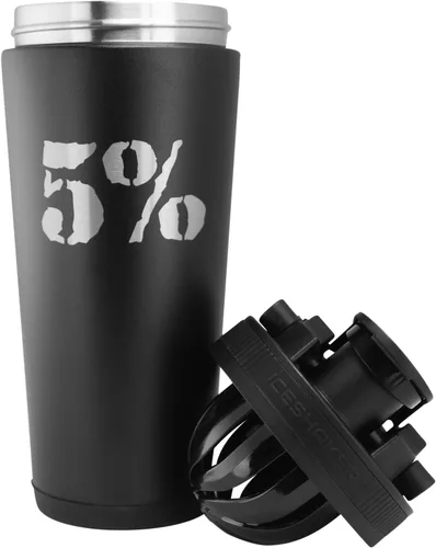 Miniatura 2 de 5% Nutrition Rich Piana Ice Shaker con logotipo en relieve, aislado al vacío para calor y frío, construcción duradera de acero inoxidable, 26 onzas
