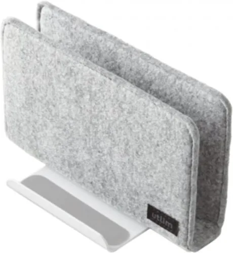 Sonic Utlim - Soporte vertical para laptop para escritorio, soporte de muelle con cubierta de fieltro, organizador de escritorio, almacenamiento y