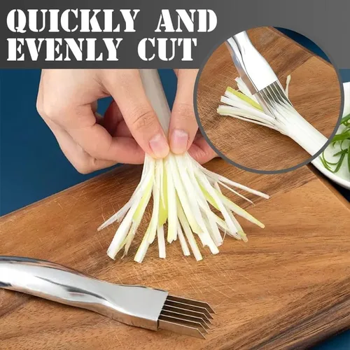 Miniatura 4 de Shred Silk The Knife, cuchillo de cebolla verde picada de acero inoxidable 2024, picador rápido de alimentos, cortador afilado de cebolleta para 1pcs