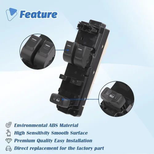 Miniatura 5 de Interruptor de ventana maestro con botón de control de potencia lateral del conductor compatible con Chevy Colorado GMC Canyon 2004-2012, Isuzu