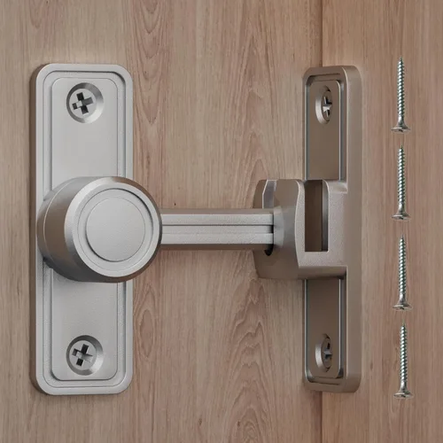 Pestillo de Privacidad para Puerta de Granero, Cerradura Corredera de 90°/180°, Aleación de Zinc, Montaje con Adhesivo o Tornillos, Uso Interior