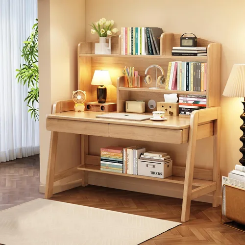 Miniatura 8 de Escritorio para niños, mesa para niños con cajones y estantería, escritorio de madera para niños, estación de trabajo de computadora de aprendizaje