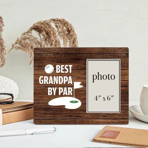 Miniatura 4 de Oqtumes Regalos de golf para hombres, marco de fotos para abuelo, regalos de golf para abuelo, marco rústico de madera de 8 x 10 pulgadas, montaje
