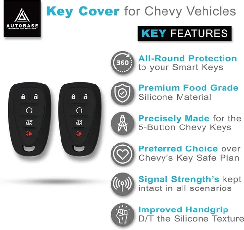 Miniatura 3 de Autobase Funda de silicona para llavero de Chevy Malibu Camaro Trax Traverse Trailblazer Sonic Blazer Cruze Volt Equinox Spark Accesorio