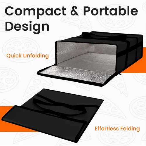 Miniatura 8 de Bodaon Bolsa aislante para entrega de pizza, 20 x 20 x 6 pulgadas, bolsas calentadoras de pizza para llevar calientes, bolsa térmica para catering