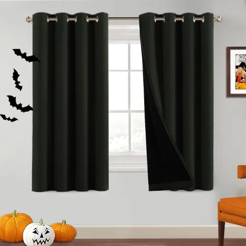 Miniatura 16 de PrinceDeco Paneles de cortina 100 % opacas de 108 pulgadas de largo, completamente opacos, tratamiento de ventana, cortinas forradas con aislamiento