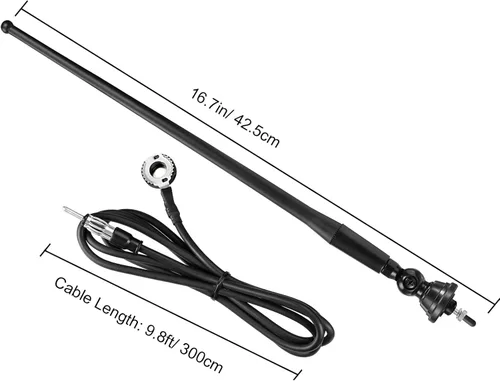 Miniatura 4 de Eightwood Antena de radio de barco marino de 16 pulgadas, palo flexible de goma FM AM Antenas estéreo para barco, coche, RV, autocaravana, ATV, UTV