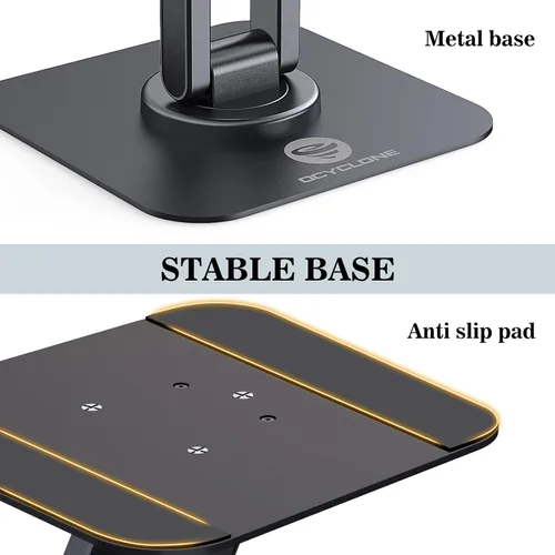 Miniatura 8 de OCYCLONE Soporte para iPad, soporte plegable ajustable giratorio de 360° para tablet iPad compatible con Kindle Tablet iPad de 4 a 15.6 pulgadas