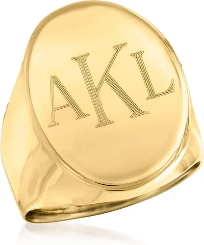 Miniatura 4 de Ross-Simons Italian 14kt Yellow Gold Oval Personalized Signet Ring