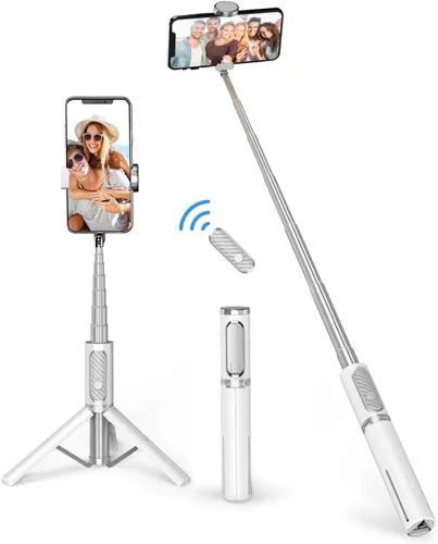 Miniatura 11 de ATUMTEK Palo de Selfie Trípode, trípode extensible 3 en 1 de aluminio para teléfono con control remoto Bluetooth desmontable, compatible con iPhone