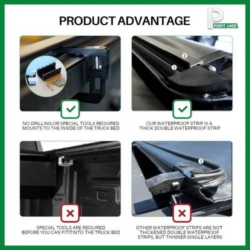 Miniatura 6 de Low-Profile Flip-Up Hard Tri-Fold Tonneau Cover for Ford Ranger (2019-2023)—Fits 5.0ft Short Bed
