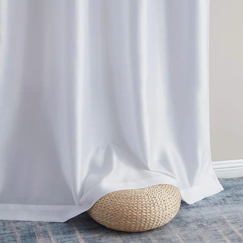 Miniatura 6 de HLC.ME Jefferson - Cortinas ligeras de seda sintética semitransparente con forro de microfibra y ojales para ventana de dormitorio, comedor y sala