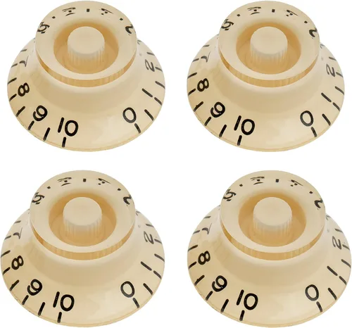 Miniatura 13 de Musiclily Pro Inch USA LP - Perillas finas de campana de 24 líneas para guitarra eléctrica Les Paul CTS Macetas, color ámbar (juego de 4)