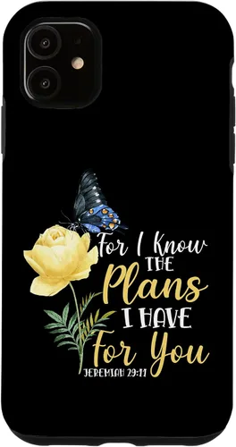 Miniatura 8 de iPhone 16 Christian Bible Verse Butterfly Rose Flower Jeremiah 29:11 Case