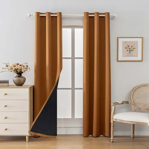 Miniatura 22 de Anytime Juego de 2 paneles de cortinas 100% opacas, con aislamiento térmico para dormitorio, paneles de sombreado completo