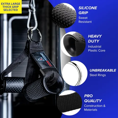 Miniatura 2 de Core Prodigy Asas de ejercicio resistentes - Accesorios de agarre para poleas de máquinas de cable, equipos de gimnasio, bandas de resistencia