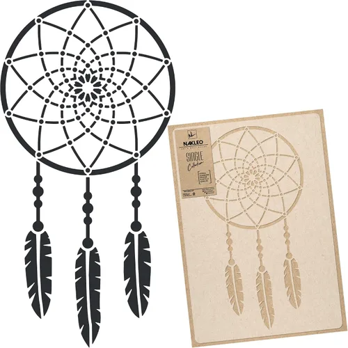 Miniatura 13 de NAKLEO - Plantilla de pared de plástico reutilizable - 23 x 37 pulgadas - Adorno de barandilla china - Papel tapiz grande para pintura de arte DIY