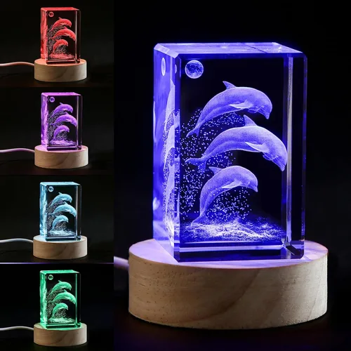 Miniatura 10 de Lámpara de cristal del árbol de la vida 3D, base de luz cambiante, regalos del árbol de la vida para mujeres, celta, Navidad, regalo de cumpleaños