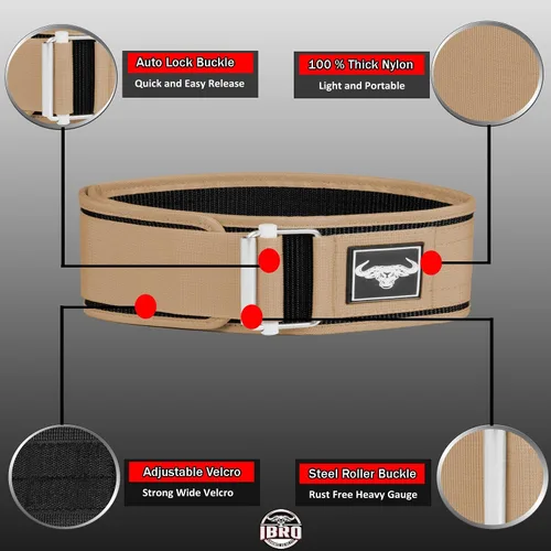 Miniatura 2 de IBRO Cinturón de Levantamiento de Pesas Premium con Cierre Rápido - Soporte para la Espalda para Powerlifting, Entrenamiento Cruzado y Culturismo