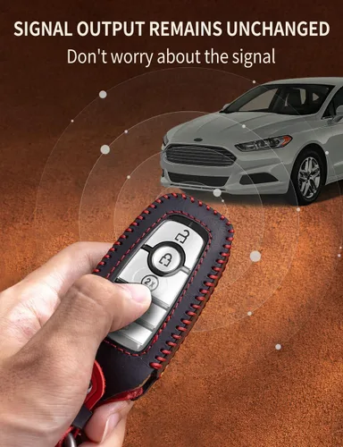 Miniatura 5 de Funda de cuero para llavero Ford, funda protectora de llavero compatible con Bronco Mustang F150 F350 Fusion Escape Edge Explorer Expedition Raptor