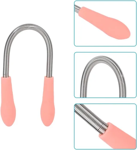 Miniatura 5 de Tiiyee - Removedor de vello facial, depiladora de resorte, herramienta de roscado de acero inoxidable Portable Manual Hair Removal for Women Peach