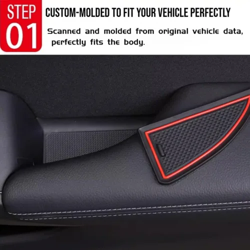 Miniatura 3 de Great-luck Accesorios para el interior del automóvil, tapete de almacenamiento para puerta, tapete para portavasos, tapete antideslizante a prueba
