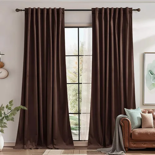 Miniatura 65 de StangH Cortinas de terciopelo súper suaves con pestaña trasera, cortinas azul marino para puerta corredera, decoración de lujo, cortinas opacas