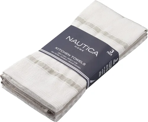 Miniatura 12 de Nautica Toallas de cocina 100% algodón, paños de limpieza reutilizables superabsorbentes, paños de cocina, toallas de mano para secar platos, juego
