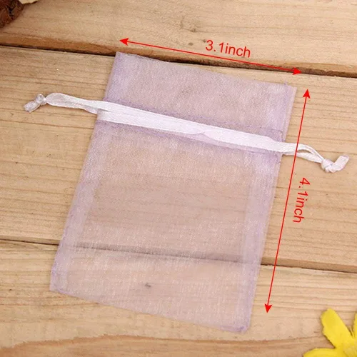 Miniatura 3 de Staruby 100 bolsas de organza – Bolsas de regalo de joyería con cordón de 3 x 4 pulgadas – Bolsas de malla para bodas, fiestas, regalos de Navidad