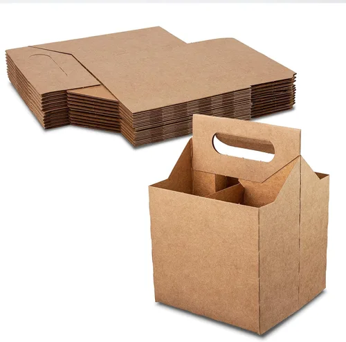 Miniatura 10 de MT Products 4 soportes para botellas de cartón kraft de 12 onzas. Portabotellas de cerveza o soda para un transporte seguro y fácil, paquete de 4