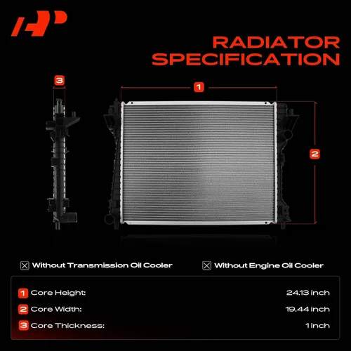 Miniatura 3 de A-Premium Conjunto de radiador de refrigerante del motor compatible con Ford Mustang 2005 2006 2007 2008 2009 2010 2011 2012 2013 2014, 3.7L 4.0L